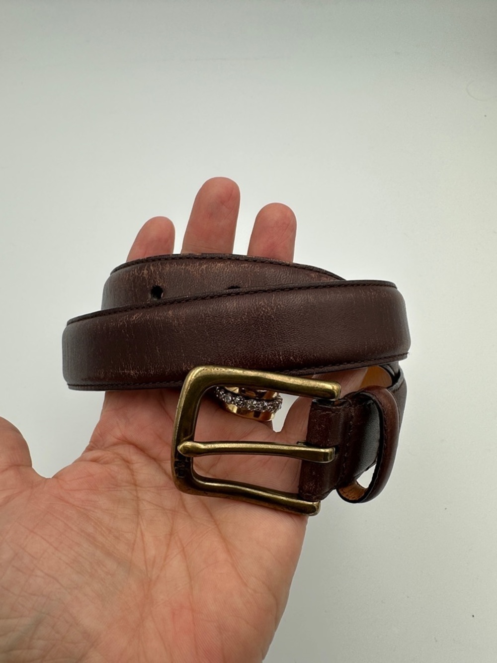 Polo Ralph Lauren Vintage Italian Leather Belt Sz34 Used
